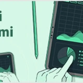 The Turkish text Veri Bilimi appears alongside tablets displaying data charts with hands touching the screens.